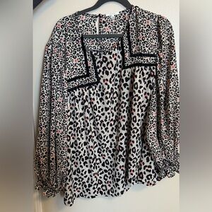 Maurices Black and White Animal Print Blouse